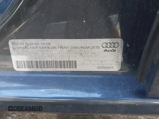 2009 Audi A4 2.0T Prem Plus with VIN WAUSF78K19N023385, listed as a IAAI auction lot 41756655 with 210,137 mi miles. Bid and sale history available at carsss.com. Image 9.