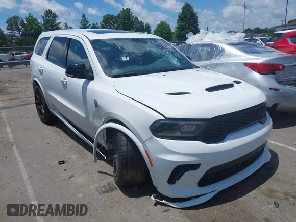 2024 Dodge Durango SRT Hellcat Premium with VIN 1C4SDJH9XRC193839, listed as a IAAI auction lot 42502288 with 15,182 mi miles and . Bid and sale history available at DreamBid. Image 1.
