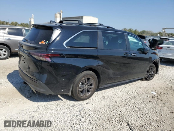 2024 Toyota Sienna LE with VIN 5TDCSKFC7RS130811, listed as a Copart auction lot 75768254 with 7,656 mi miles and Salvage Title. Bid and sale history available at carsss.com. Image 3.