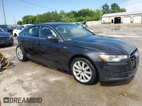 2014 Audi A6 Premium Plus with VIN WAUFGAFC9EN164626, listed as a Copart auction lot 61979655 with 125,204 mi miles and Salvage title. Bid and sale history available at DreamBid. Image 4.