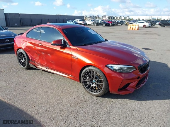 2019 BMW M2 Competition with VIN WBS2U7C55K7D34172, listed as a IAAI auction lot 41430700 with 43,232 mi miles. Bid and sale history available at carsss.com. Image 1.