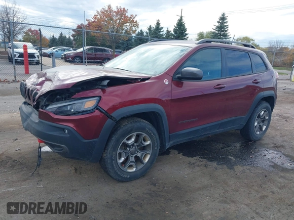 2019 Jeep Cherokee Trailhawk Elite with VIN 1C4PJMBX6KD378848, listed as a IAAI auction lot 40754408 with 52,901 mi miles. Bid and sale history available at carsss.com. Image 16.