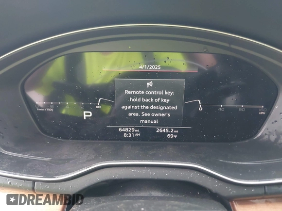 2021 Audi Q5 Premium Plus with VIN WA1BAAFY3M2013760, listed as a IAAI auction lot 41904740 with 64,829 mi miles and . Bid and sale history available at DreamBid. Image 7.