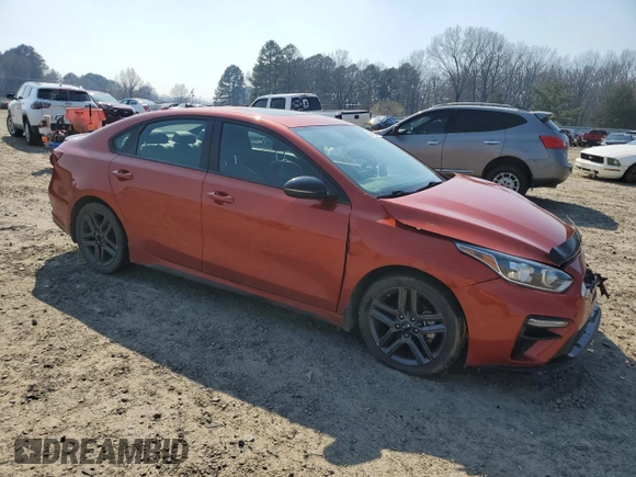 2021 Kia Forte GT-Line with VIN 3KPF34AD8ME423447, listed as a Copart auction lot 48886185 with 56,690 mi miles and Salvage Title. Bid and sale history available at carsss.com. Image 4.