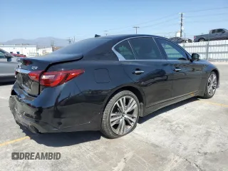 2021 Infiniti Q50 Signature Edition with VIN JN1EV7CP7MM700303, listed as a Copart auction lot 58534285 with 44,081 mi miles and Salvage title. Bid and sale history available at DreamBid. Image 3.