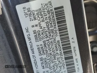 2019 Honda Accord Sport with VIN 1HGCV1F35KA024556, listed as a Copart auction lot 52312295 with 59,264 mi miles and Salvage Title. Bid and sale history available at DreamBid. Image 12.