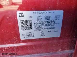 2023 Chevrolet Traverse Premier with VIN 1GNEVKKW2PJ179707, listed as a Copart auction lot 42002515 with 30,484 mi miles and Salvage Title. Bid and sale history available at carsss.com. Image 14.