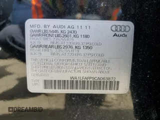 2012 Audi Q5 Premium Plus with VIN WA1LFAFP9CA063872, listed as a Copart auction lot 53350205 with 172,148 mi miles and Salvage title. Bid and sale history available at DreamBid. Image 13.