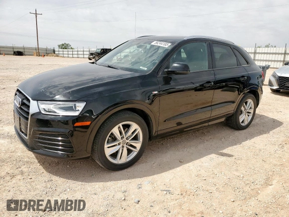 2018 Audi Q3 Premium with VIN WA1ECCFS7JR008837, listed as a Copart auction lot 56244185 with 90,846 mi miles and Salvage title. Bid and sale history available at DreamBid. Image 1.