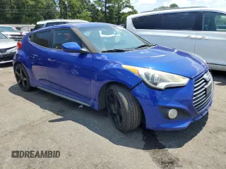 2014 Hyundai Veloster Turbo with VIN KMHTC6AE4EU199468, listed as a Copart auction lot 65734414 with 156,354 mi miles and Salvage Title. Bid and sale history available at carsss.com. Image 4.