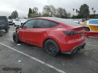 2022 Tesla Model Y Long Range with VIN 7SAYGAEE6NF348163, listed as a Copart auction lot 43961245 with 46,706 mi miles and Salvage Title. Bid and sale history available at carsss.com. Image 2.