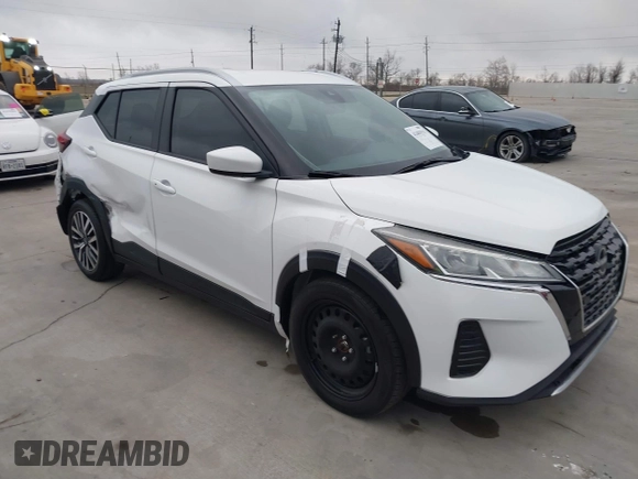 2023 Nissan Kicks SV with VIN 3N1CP5CV5PL487743, listed as a IAAI auction lot 41401511 with 24,670 mi miles. Bid and sale history available at carsss.com. Image 1.