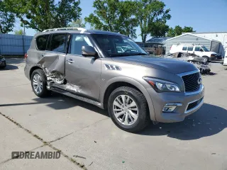 2016 Infiniti QX80 with VIN JN8AZ2NEXG9125687, listed as a Copart auction lot 52184535 with 149,495 mi miles and Salvage title. Bid and sale history available at DreamBid. Image 4.
