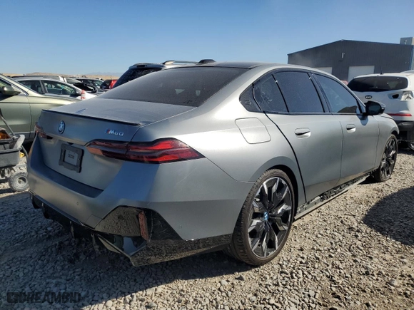 2024 BMW i5 M60 with VIN WBY43FK07RCR13048, listed as a Copart auction lot 71660944 with 5,545 mi miles and Salvage Title. Bid and sale history available at carsss.com. Image 3.