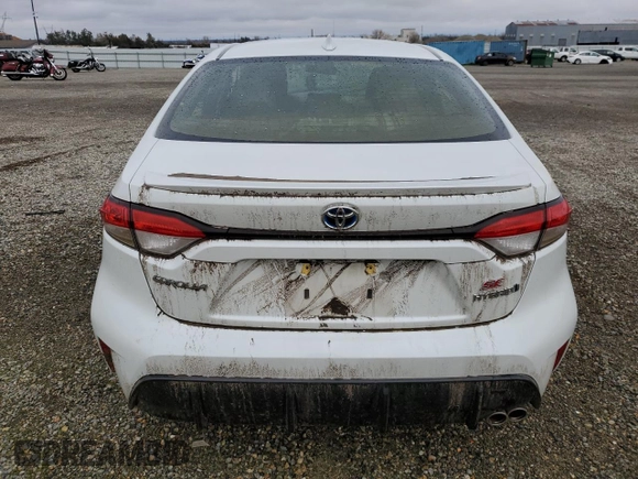2023 Toyota Corolla Hybrid LE with VIN JTDBCMFE9PJ012260, listed as a Copart auction lot 44439185 with 0 mi miles and Salvage Title. Bid and sale history available at carsss.com. Image 6.