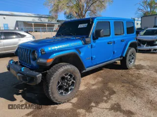 2021 Jeep Wrangler Unlimited Rubicon with VIN 1C4JJXR65MW727770, listed as a Copart auction lot 54234875 with 37,232 mi miles and Salvage title. Bid and sale history available at DreamBid. Image 1.