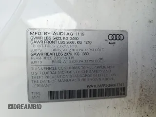 2016 Audi Q5 Premium Plus z VIN WA1L2AFP2GA087741, wystawiony jako Copart lot #56300235 z przebiegiem 109 372 mil mil oraz Szkoda całkowita • Salvage title. Historia ofert i sprzedaży dostępna na DreamBid. Obrazek 13.