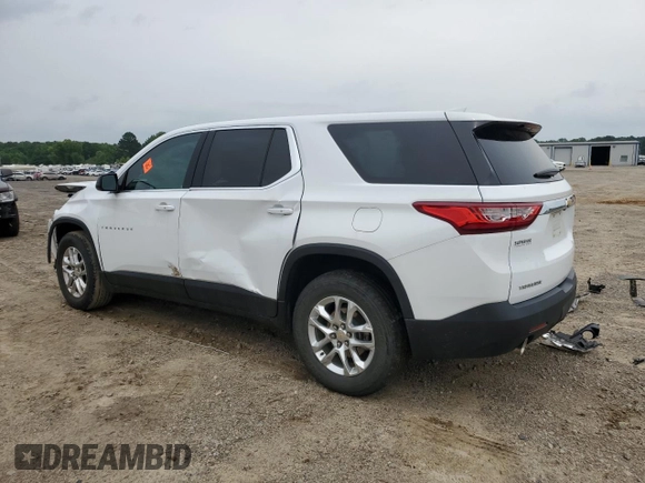 2019 Chevrolet Traverse LS z VIN 1GNERFKW5KJ281765, wystawiony jako Copart lot #57705285 z przebiegiem 34 820 mil mil oraz Szkoda całkowita • Salvage title. Historia ofert i sprzedaży dostępna na DreamBid. Obrazek 2.
