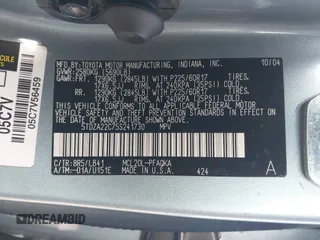 2005 Toyota Sienna XLE with VIN 5TDZA22C75S241730, listed as a IAAI auction lot 42056897 with 264,714 mi miles. Bid and sale history available at carsss.com. Image 9.