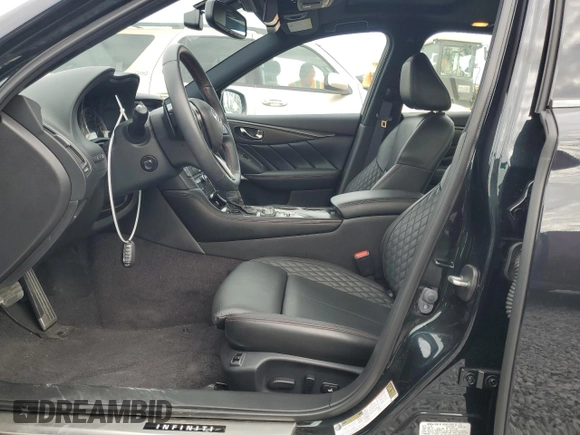 2023 Infiniti Q50 Red Sport 400 with VIN JN1FV7DP8PM570247, listed as a Copart auction lot 81809854 with 6,241 mi miles and Salvage Title. Bid and sale history available at DreamBid. Image 7.