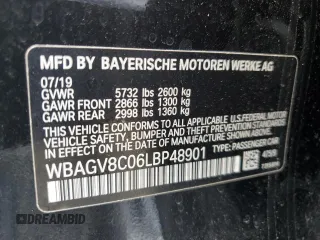 2020 BMW 8 Series M850i z VIN WBAGV8C06LBP48901, wystawiony jako Copart lot #57595725 z przebiegiem 88 332 mil mil oraz Tytuł czysty. Historia ofert i sprzedaży dostępna na DreamBid. Obrazek 13.