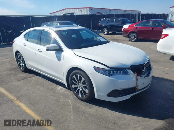2017 Acura TLX w/Technology Pkg with VIN 19UUB1F52HA010721, listed as a IAAI auction lot 41640746 with 110,883 mi miles. Bid and sale history available at carsss.com. Image 1.