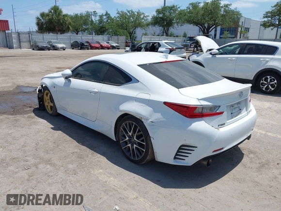 2015 Lexus RC 350 F Sport with VIN JTHHE5BC3F5008628, listed as a IAAI auction lot 42120841 with 116,527 mi miles and . Bid and sale history available at DreamBid. Image 3.