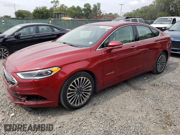 2018 Ford Fusion Titanium with VIN 3FA6P0RU9JR120124, listed as a Copart auction lot 54992384 with 117,170 mi miles and Salvage Title. Bid and sale history available at DreamBid. Image 1.