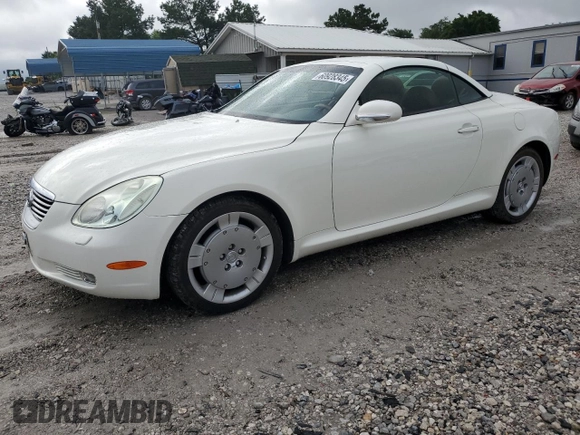 2002 Lexus SC 430 z VIN JTHFN48Y020031831, wystawiony jako Copart lot #60928345 z przebiegiem 97 935 mil mil oraz Szkoda całkowita • Salvage title. Historia ofert i sprzedaży dostępna na DreamBid. Obrazek 1.