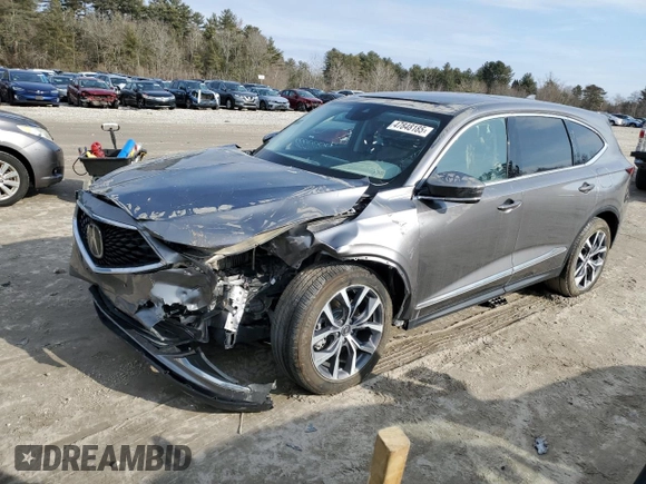 2023 Acura MDX w/Technology Package with VIN 5J8YD9H48PL000079, listed as a Copart auction lot 47848185 with 0 mi miles and Salvage Title. Bid and sale history available at carsss.com. Image 1.