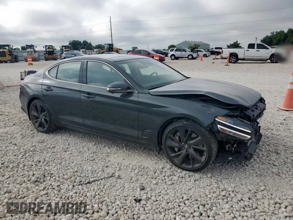 2023 Genesis G70 3.3T with VIN KMTG54TE6PU114300, listed as a Copart auction lot 62484525 with 18,850 mi miles and Salvage title. Bid and sale history available at DreamBid. Image 4.