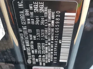 2020 Kia Sorento EX V6 with VIN 5XYPH4A53LG659830, listed as a Copart auction lot 88871045 with 45,383 mi miles and Salvage Title. Bid and sale history available at carsss.com. Image 14.
