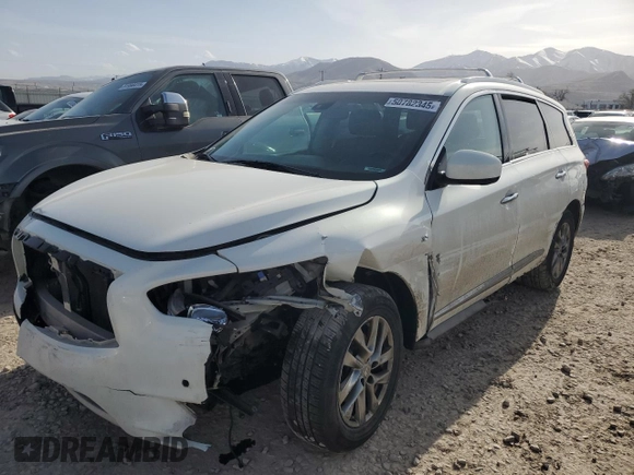 2014 Infiniti QX60 with VIN 5N1AL0MM7EC512252, listed as a Copart auction lot 50782345 with 177,541 mi miles and Salvage Title. Bid and sale history available at carsss.com. Image 1.