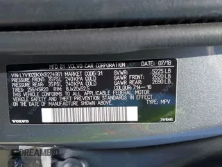 2019 Volvo XC60 Momentum with VIN LYV102DKXKB224961, listed as a IAAI auction lot 42377394 with 71,234 mi miles and . Bid and sale history available at DreamBid. Image 9.