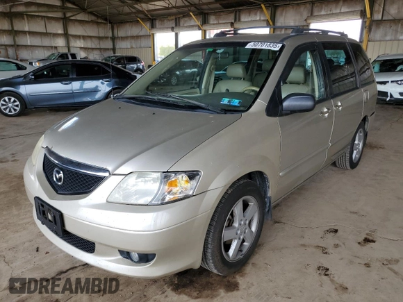 2002 Mazda MPV LX with VIN JM3LW28J520308795, listed as a Copart auction lot 50701835 with 181,086 mi miles and Salvage title. Bid and sale history available at DreamBid. Image 1.