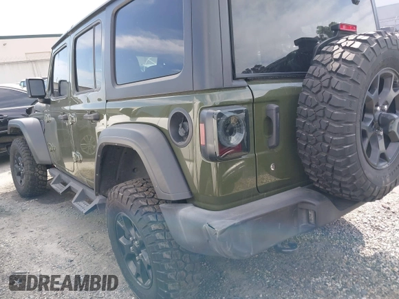 2022 Jeep Wrangler Unlimited Sport S with VIN 1C4HJXDG2NW196267, listed as a IAAI auction lot 41544282 with 18,547 mi miles. Bid and sale history available at carsss.com. Image 3.