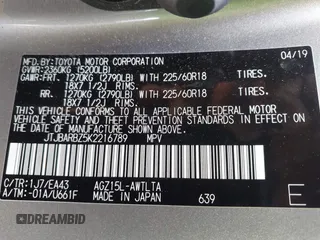 2019 Lexus NX 300 z VIN JTJBARBZ5K2216789, wystawiony jako IAAI lot #42187899 z przebiegiem 69 026 mil mil oraz . Historia ofert i sprzedaży dostępna na DreamBid. Obrazek 9.
