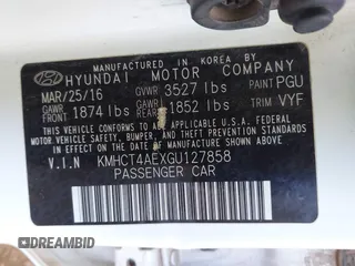 2016 Hyundai Accent SE z VIN KMHCT4AEXGU127858, wystawiony jako IAAI lot #41847611 z przebiegiem 146 096 mil mil oraz . Historia ofert i sprzedaży dostępna na DreamBid. Obrazek 9.