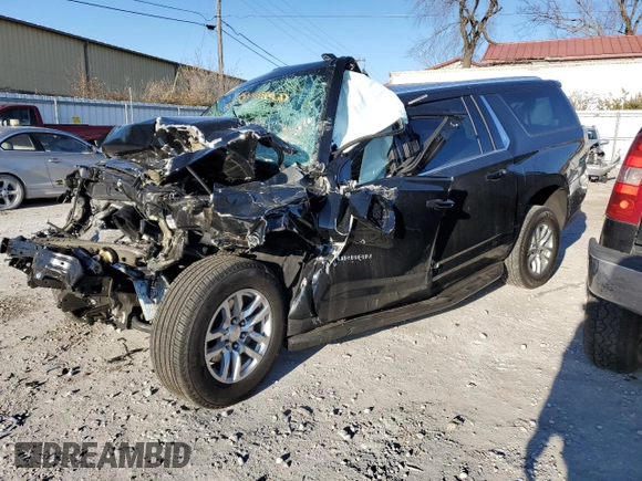 2024 Chevrolet Suburban LS z VIN 1GNSKBKD6RR233296, wystawiony jako Copart lot #83033804 z przebiegiem Nie podano mil oraz Szkoda całkowita • Salvage title. Historia ofert i sprzedaży dostępna na DreamBid. Obrazek 1.