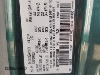 2002 Dodge Ram 3500 with VIN 3B7MF33672M299598, listed as a Copart auction lot 46682935 with 137,780 mi miles and Salvage Title. Bid and sale history available at carsss.com. Image 12.