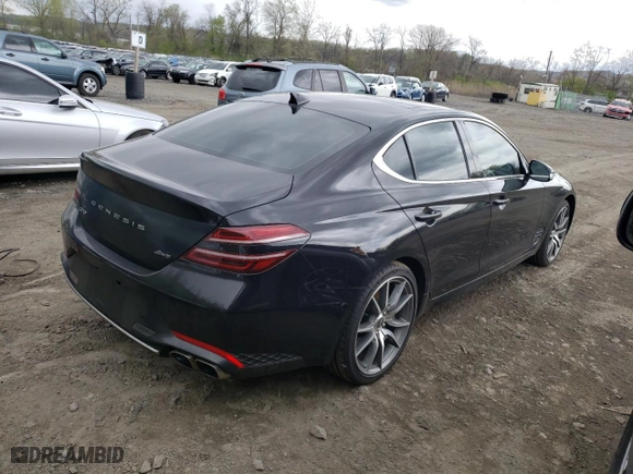 2022 Genesis G70 2.0T with VIN KMTG34TA0NU103227, listed as a Copart auction lot 48777013 with 15,901 mi miles. Bid and sale history available at carsss.com. Image 3.