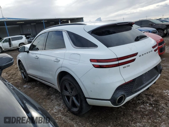 2022 Genesis GV70 Sport с VIN KMUMCDTC3NU014994, выставлен на аукционе Copart как лот 89262085 с пробегом Не указан миль и Списание • Salvage title. История ставок и продаж доступна на DreamBid. Изображение 2.