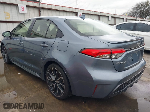 2020 Toyota Corolla SE with VIN JTDS4RCE5LJ024964, listed as a IAAI auction lot 41567845 with 58,549 mi miles. Bid and sale history available at carsss.com. Image 3.