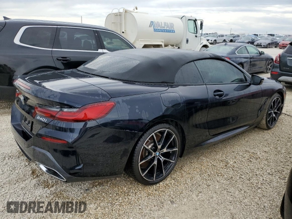2024 BMW 8 Series 840i with VIN WBADZ2C01RCP02318, listed as a Copart auction lot 75261724 with 4,357 mi miles and Salvage Title. Bid and sale history available at carsss.com. Image 3.