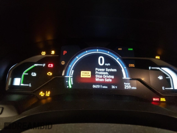 2018 Honda Clarity Plug-In Hybrid with VIN JHMZC5F15JC013773, listed as a Copart auction lot 43629434 with 62,511 mi miles. Bid and sale history available at carsss.com. Image 9.