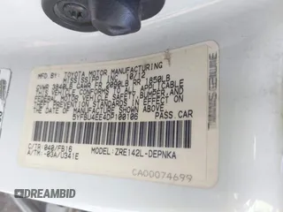 2013 Toyota Corolla L with VIN 5YFBU4EE4DP100106, listed as a IAAI auction lot 42088117 with 292,048 mi miles and . Bid and sale history available at DreamBid. Image 9.