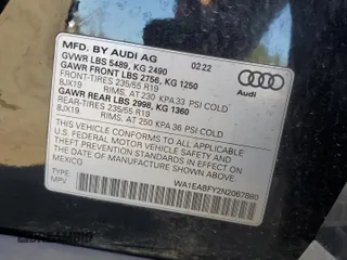 2022 Audi Q5 S line Premium Plus with VIN WA1EABFY2N2067880, listed as a Copart auction lot 53559415 with Not provided miles and Salvage title. Bid and sale history available at DreamBid. Image 15.