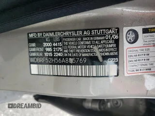 2006 Mercedes-Benz C 230 Sport z VIN WDBRF52H56A885769, wystawiony jako Copart lot #60147295 z przebiegiem 170 685 mil mil oraz Szkoda całkowita • Salvage title. Historia ofert i sprzedaży dostępna na DreamBid. Obrazek 12.