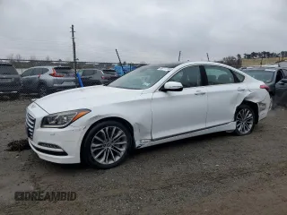 2016 Hyundai Genesis 3.8L with VIN KMHGN4JE5GU137919, listed as a Copart auction lot 49777735 with 51,643 mi miles and Salvage Title. Bid and sale history available at carsss.com. Image 1.