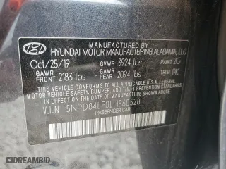 2020 Hyundai Elantra SEL with VIN 5NPD84LF0LH560528, listed as a Copart auction lot 51244505 with 126,895 mi miles and Salvage Title. Bid and sale history available at carsss.com. Image 12.